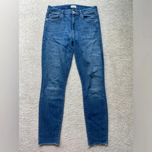 Mother High Waisted Looker Ankle Fray One Smart Cookie Jeans